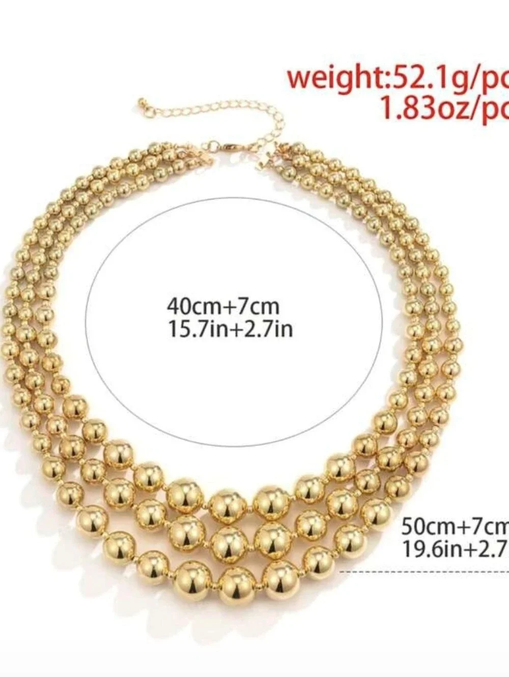 Gold Multistrand Beaded Necklace - Elegant Statement Jewelry